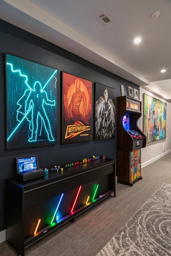 art displayed at eye level