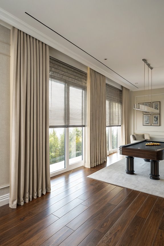 contemporary muted window treatments