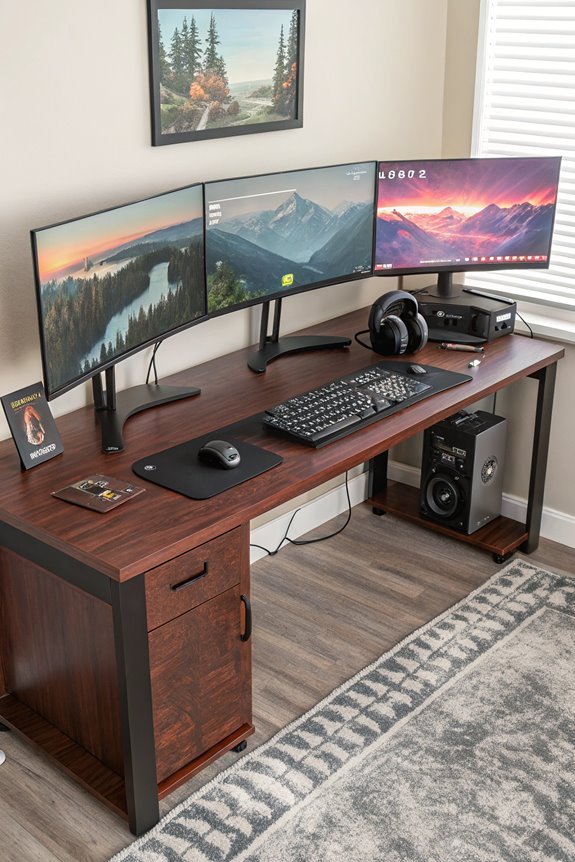 corner work station setup