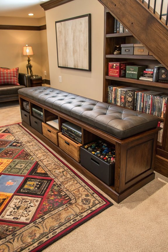 cozy cushioned seating benches