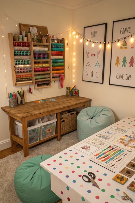 creative crafting workspace setup