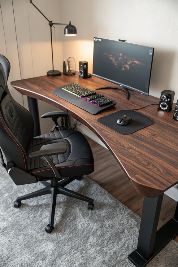 curved surface gaming desks