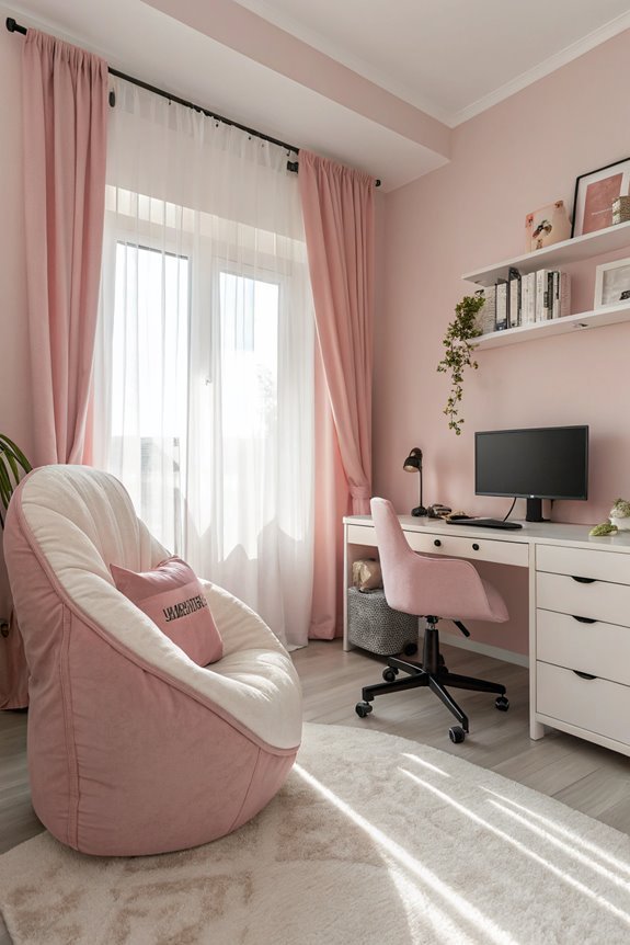 delicate shades of pink