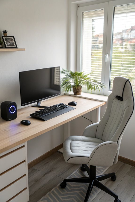 desk by the window