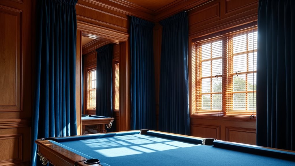elegant game room window treatments