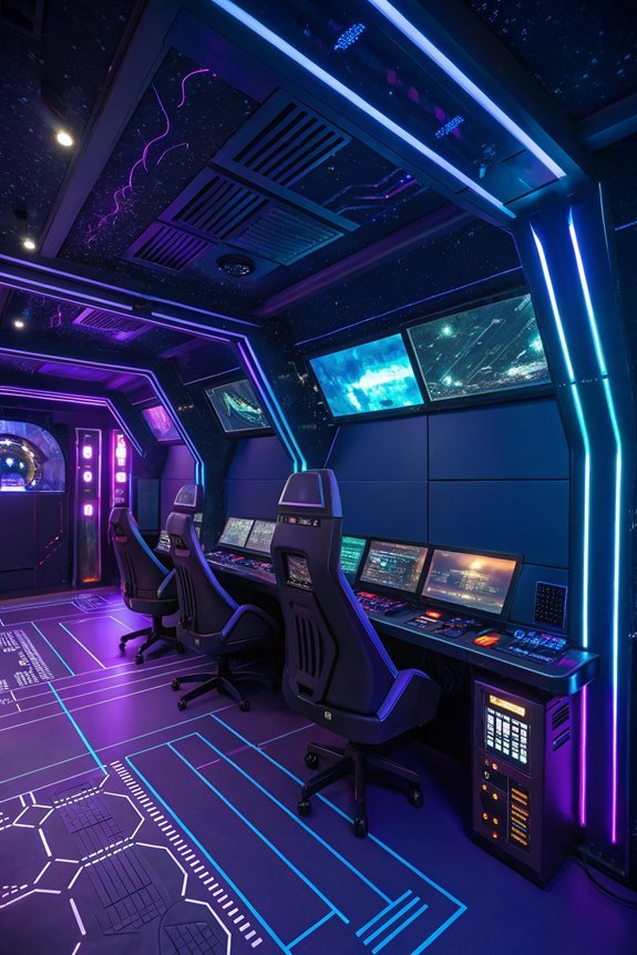 futuristic spacecraft control center