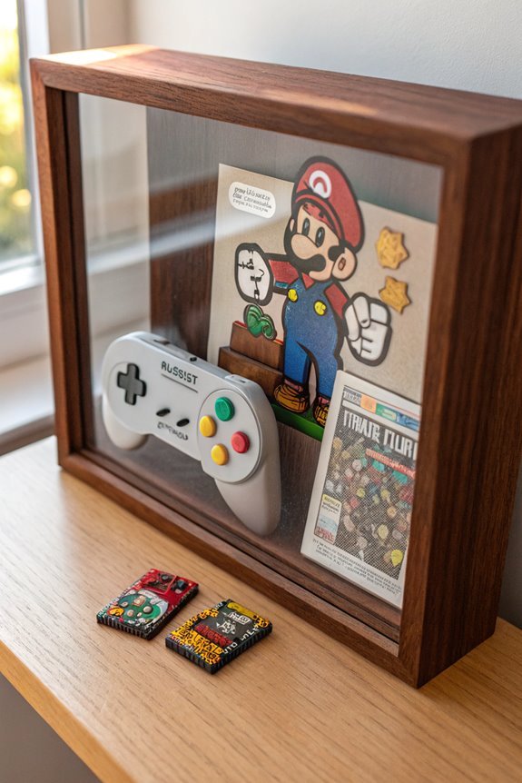 game memorabilia shadow boxes