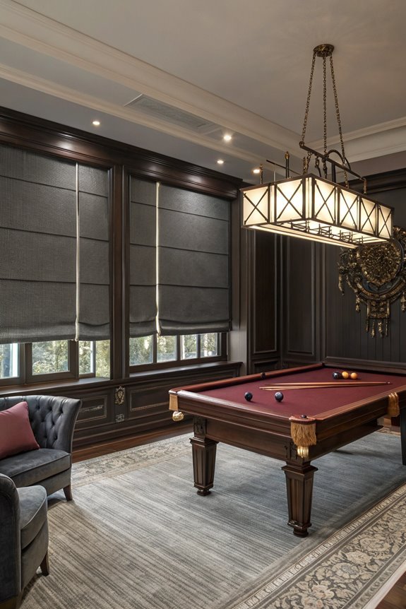 game room roller shades