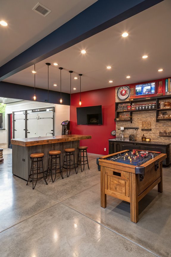 garage converted into game room