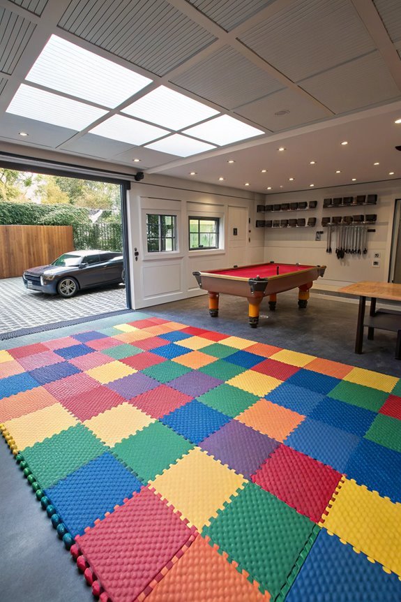 interlocking cushioned surface tiles