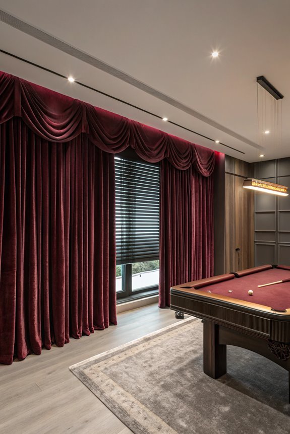 luxurious velvet curtain drapes