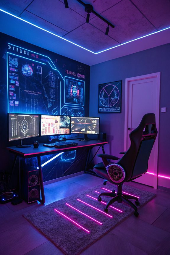 neon lit dystopian future