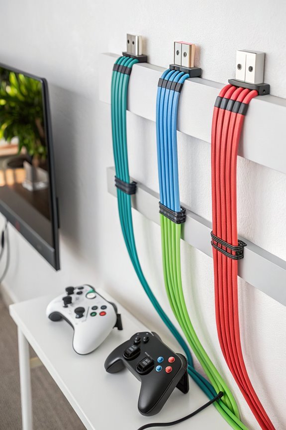 organize cables on walls