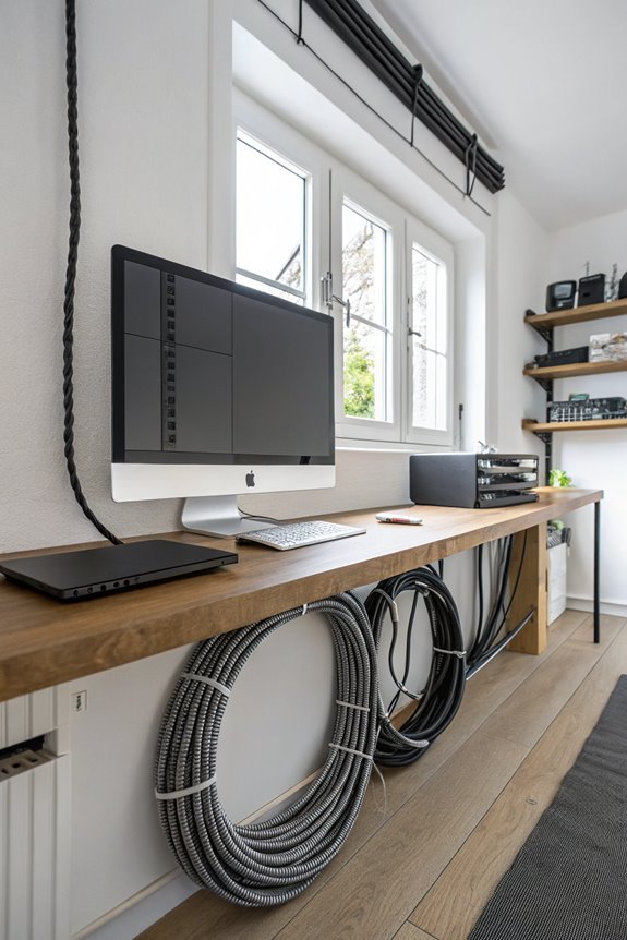 organize cables using sleeves