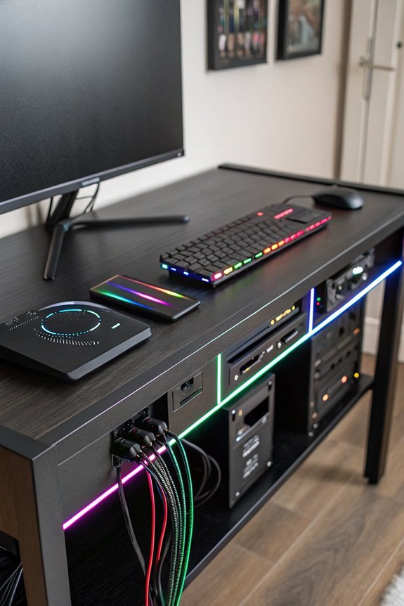 organize desk cable clutter
