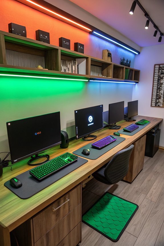 organized desk with colors