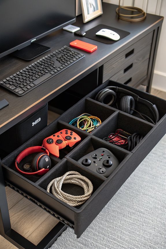 organized under desk storage solutions