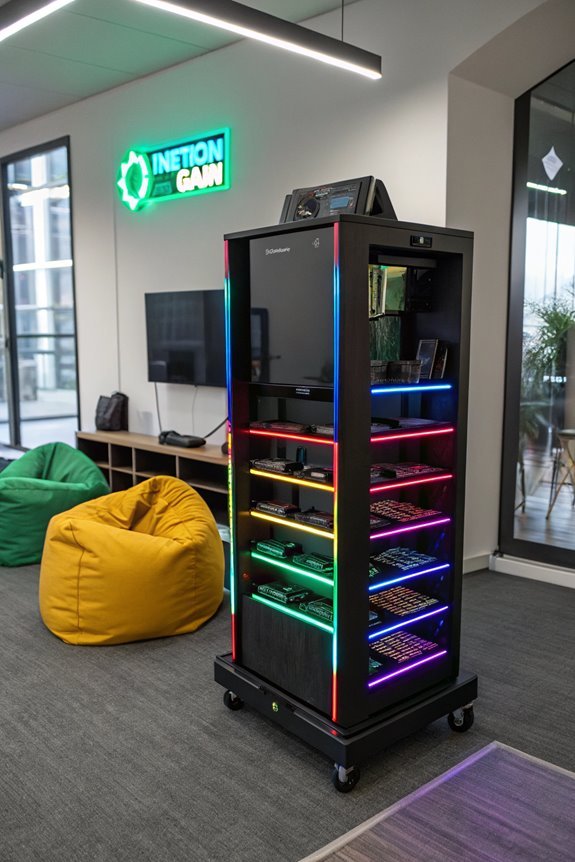 portable gaming setup cart