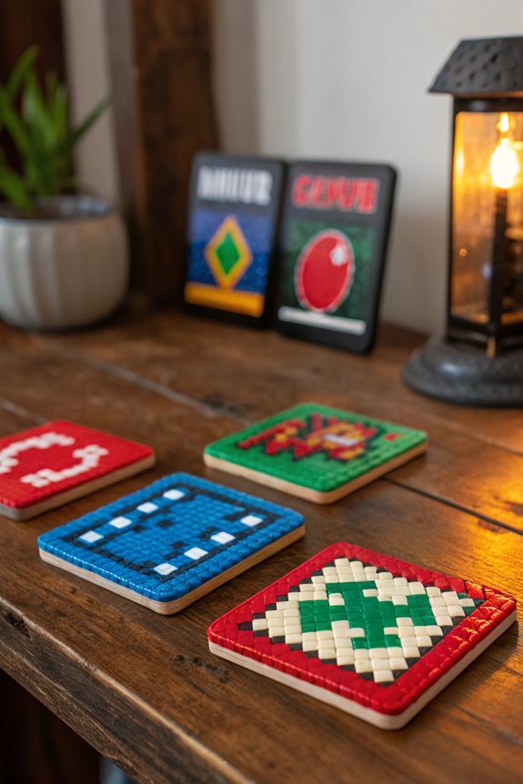 retro gaming drink coasters