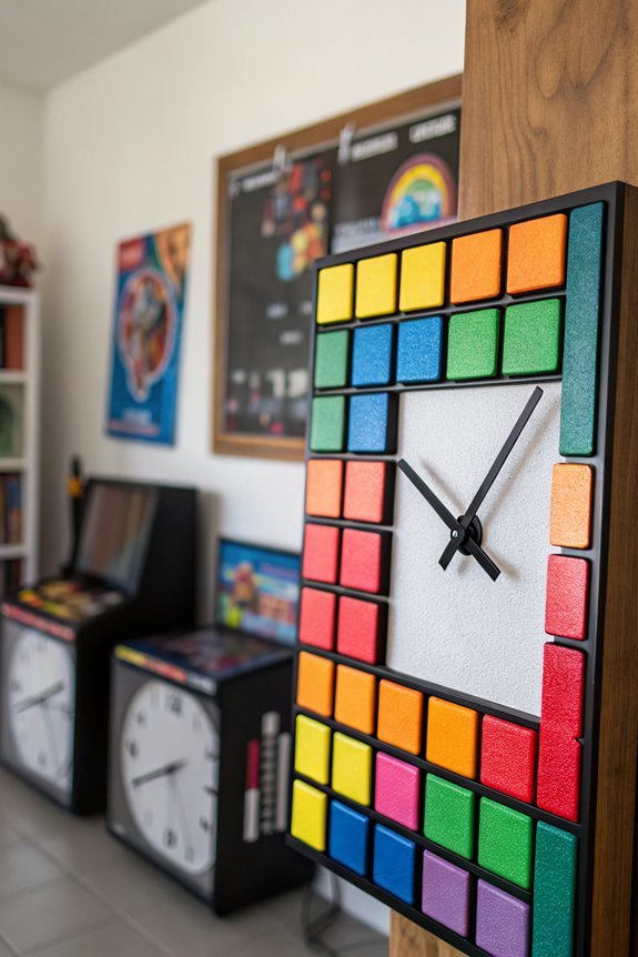 retro pixel art timepiece