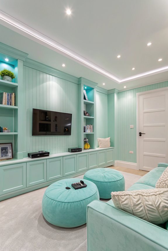 soft blue and pale green