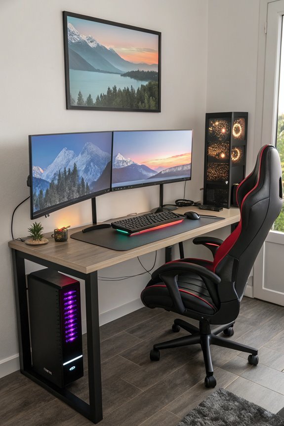 stacked vertical monitors setup