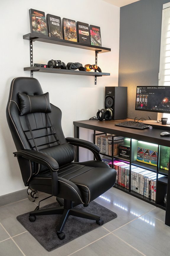 storage equipped gaming chair