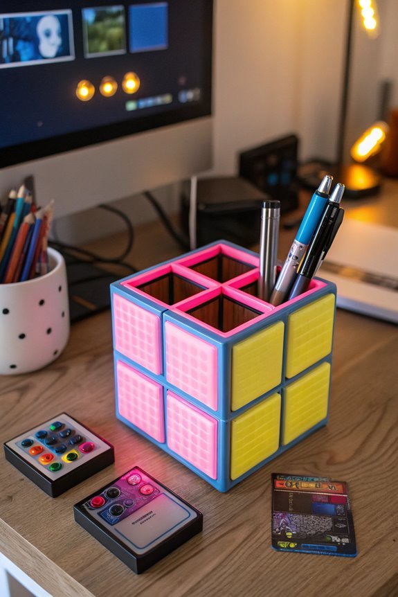 stylish pixelated desk organizer