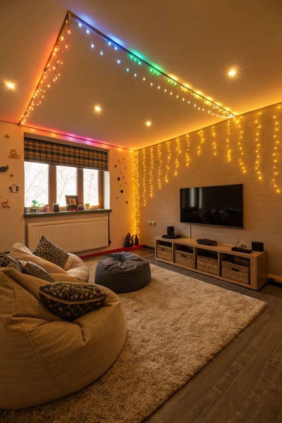 twinkling illuminated decorative strands