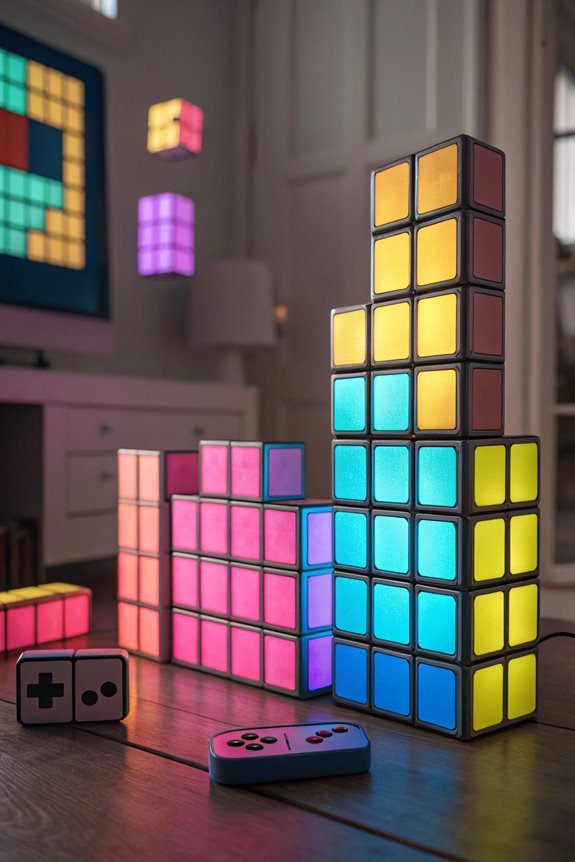 vibrant colorful tetris blocks