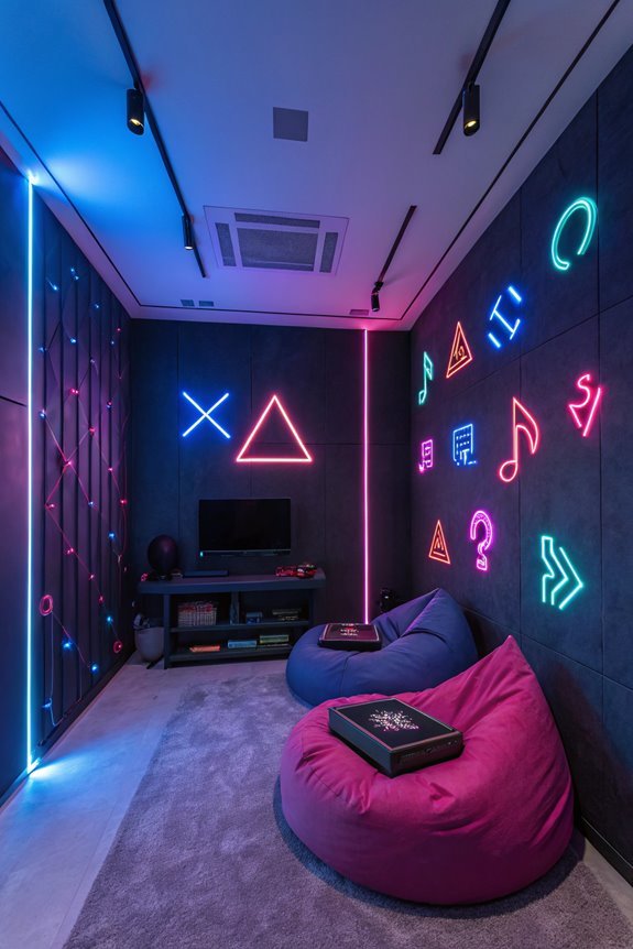 vibrant illuminated wall decor