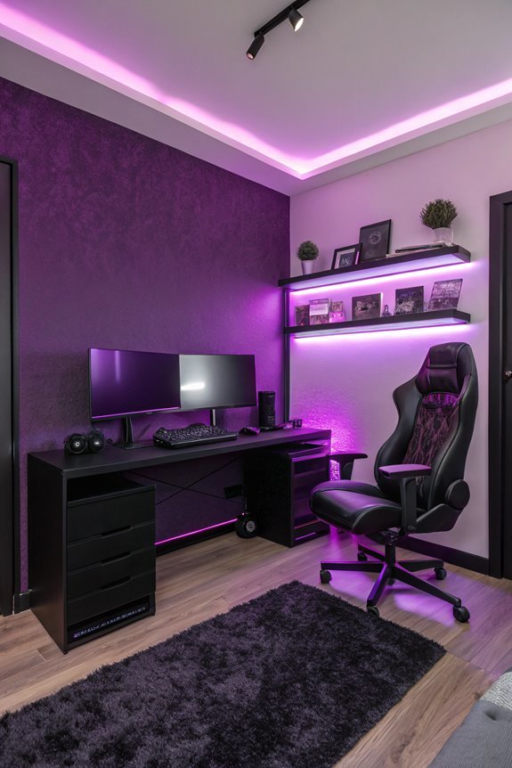 vibrant purple and black